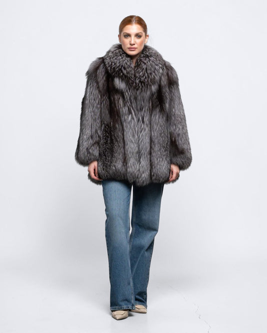 Silver Fox Fur Coat