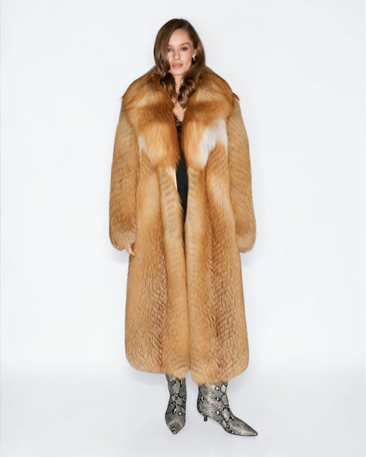 Full-Length Red Fox Fur Coat