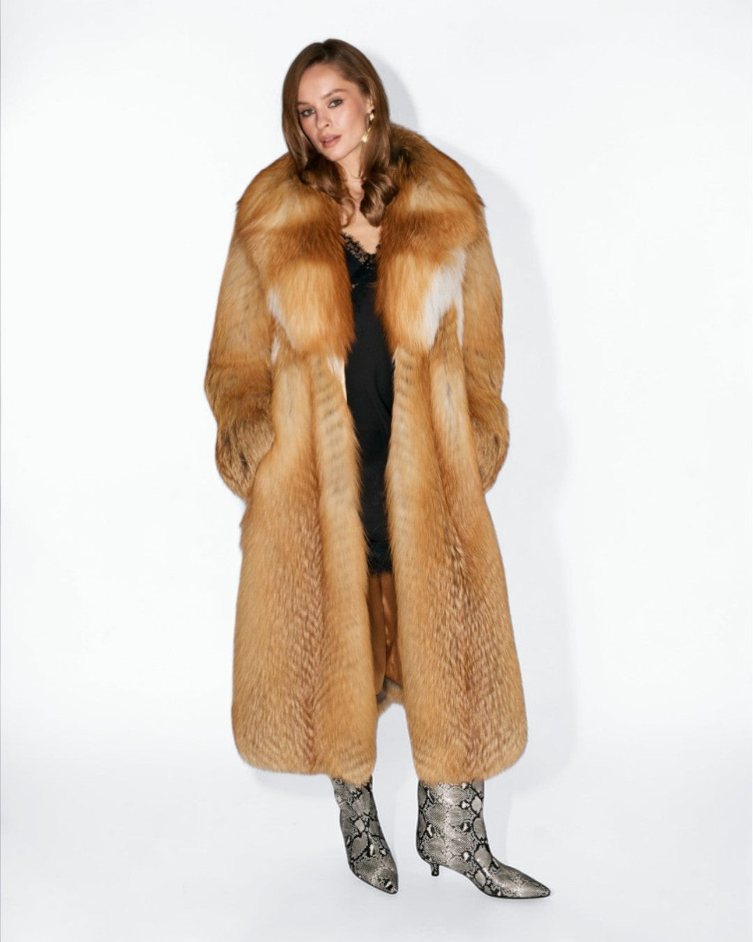 Full-Length Red Fox Fur Coat