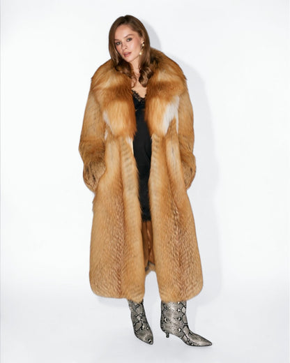 Full-Length Red Fox Fur Coat