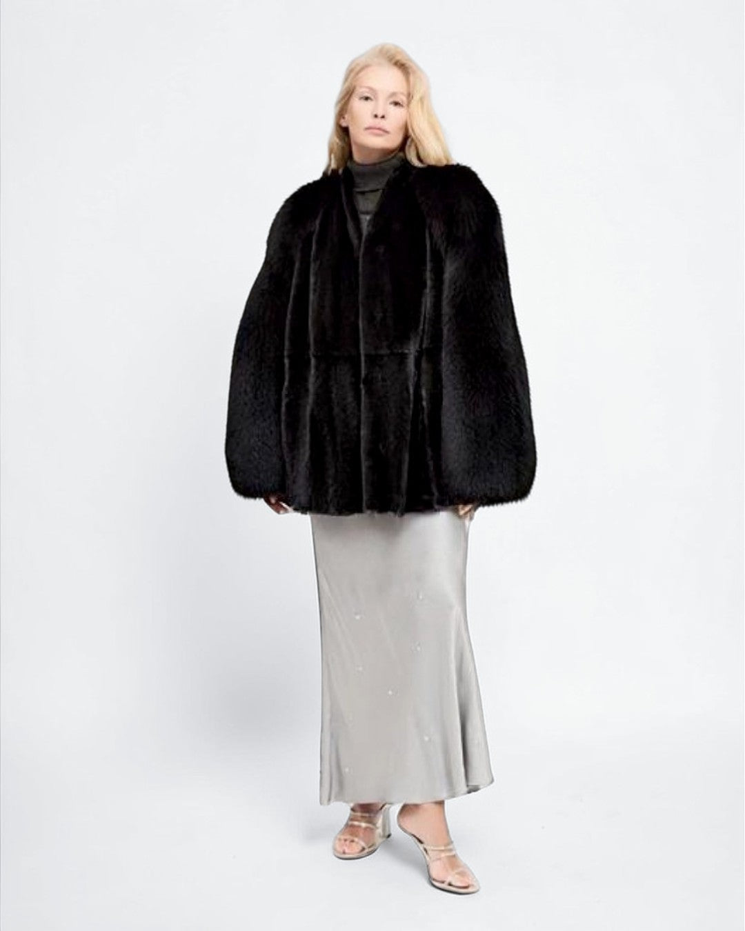 Noir Belle Mink-Fox Fur Coat