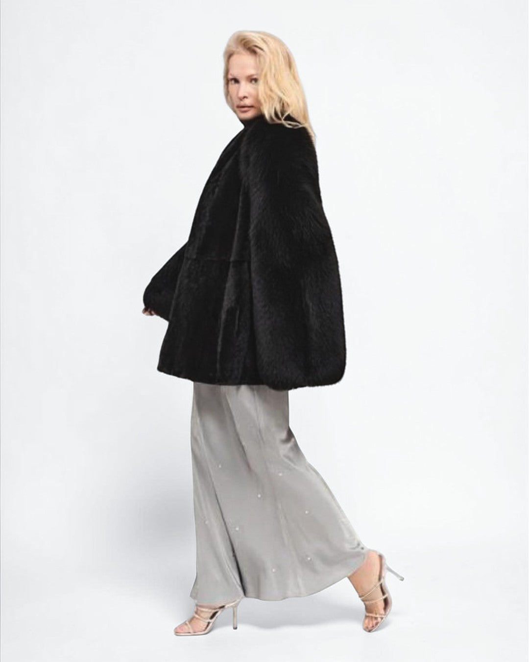 Noir Belle Mink-Fox Fur Coat