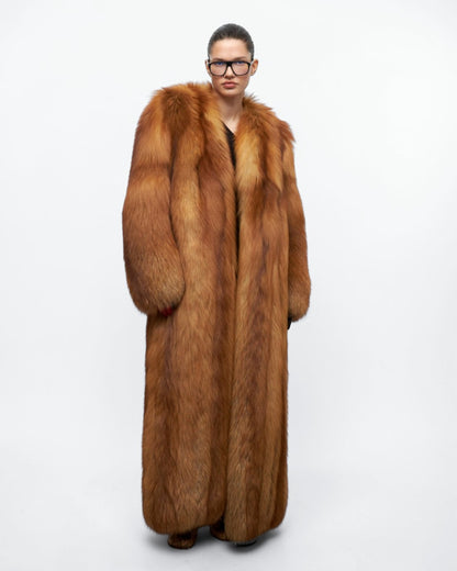 Full Length Red Fox Fur Coat