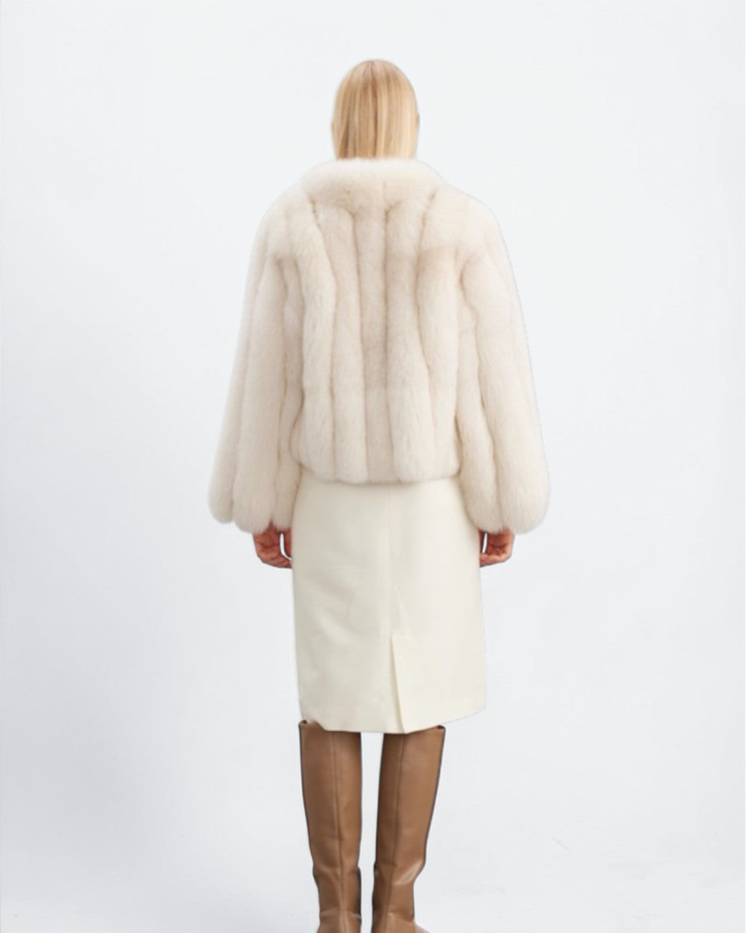 Women’s Chic Snow Fox Fur Jacket