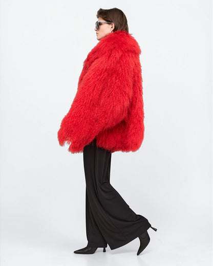 Mongolian Lamb Fur Coat