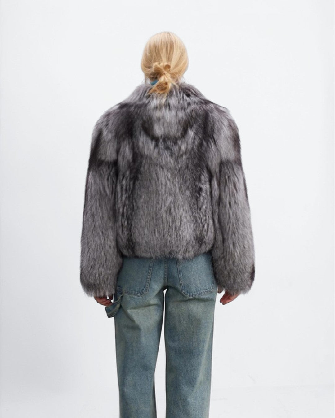Damen Silberfuchs Pelzjacke