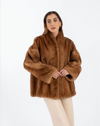 Cognac Fox Fur Jacket