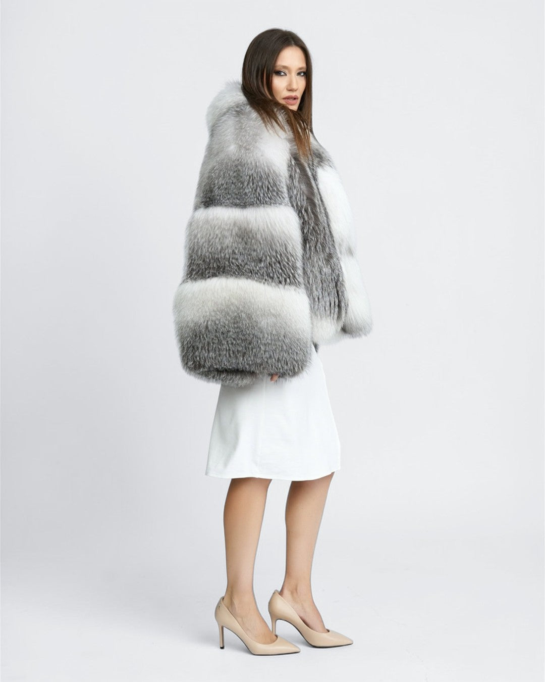 Silver Mist Fox Fur Coat