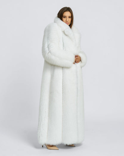 Alabaster Grand Fox Fur Long Coat