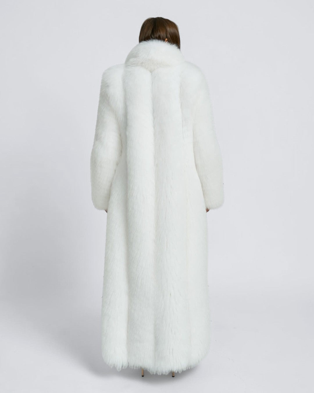 Alabaster Grand Fox Fur Long Coat