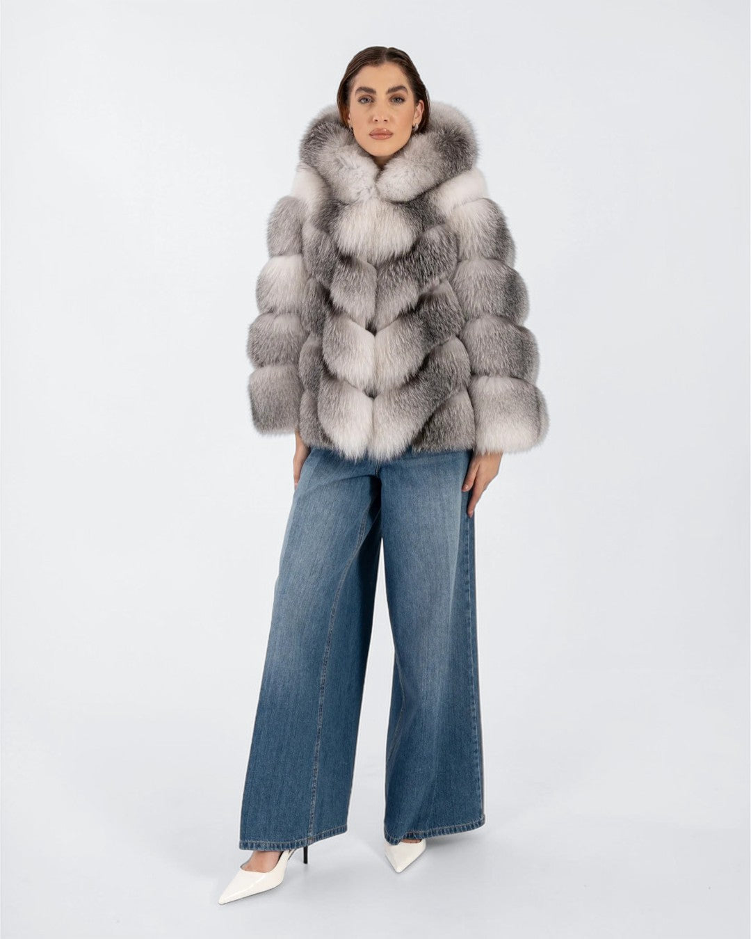 Cloudburst Fox Fur Hooded Jacket
