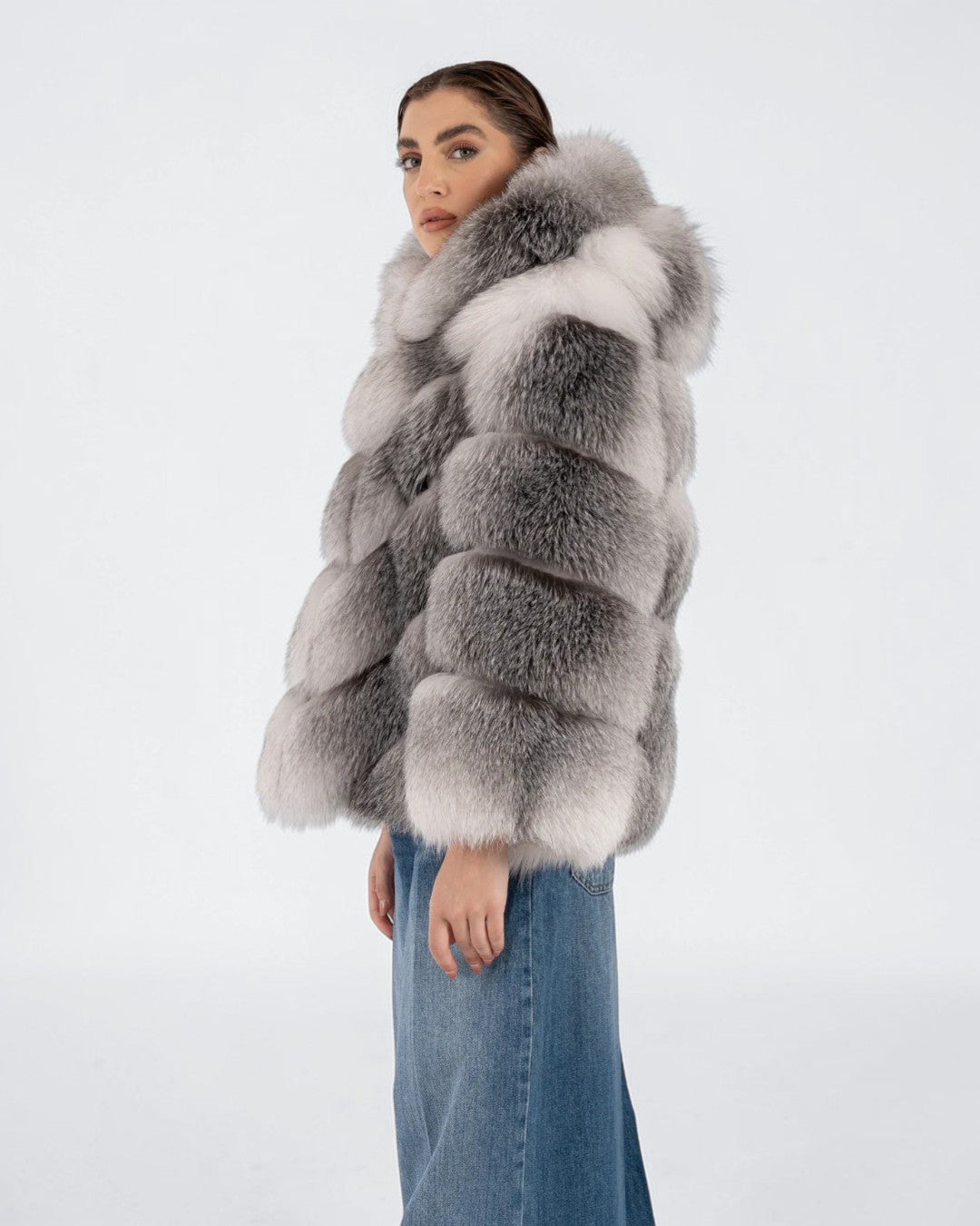 Cloudburst Fox Fur Hooded Jacket