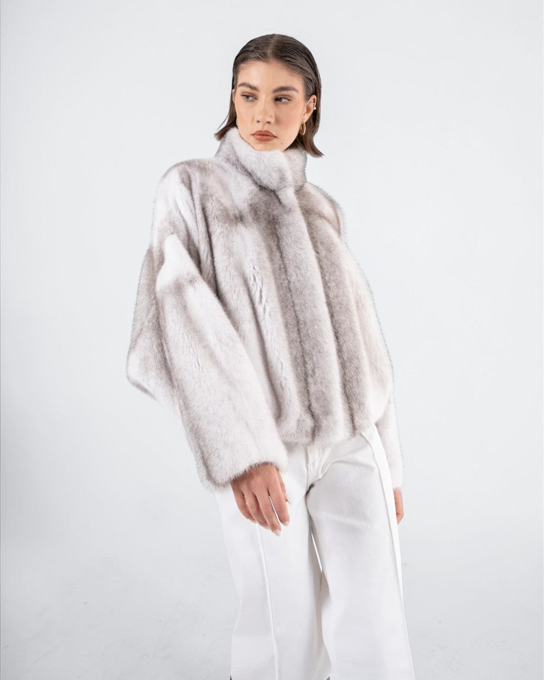 Marble Frost Fox Fur Jacket