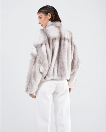 Marble Frost Fox Fur Jacket