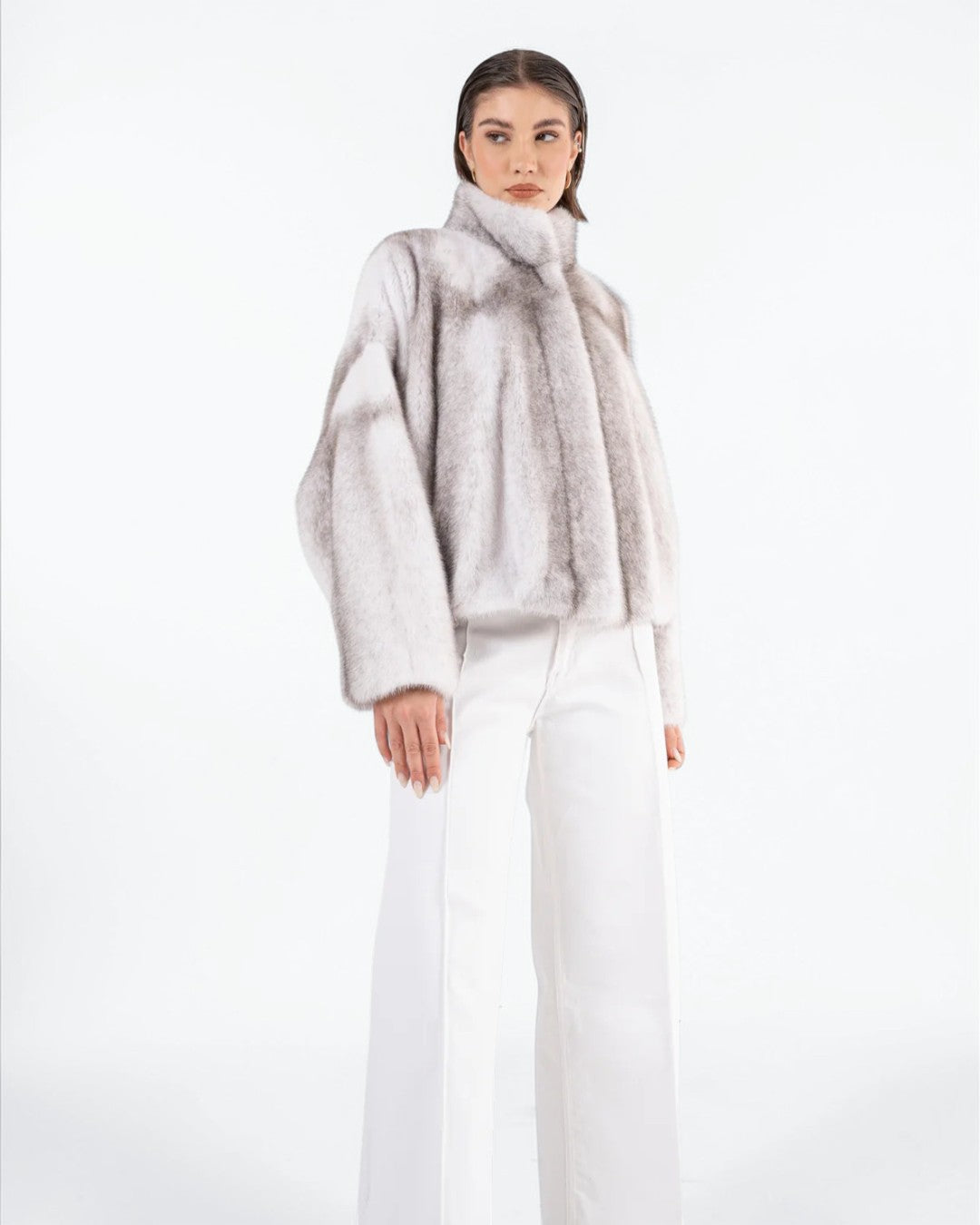 Marble Frost Fox Fur Jacket