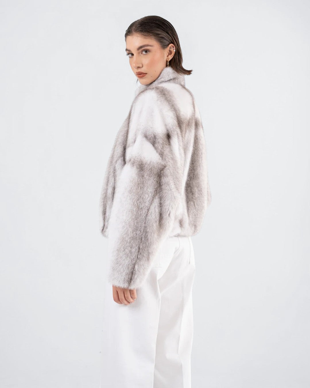 Marble Frost Fox Fur Jacket