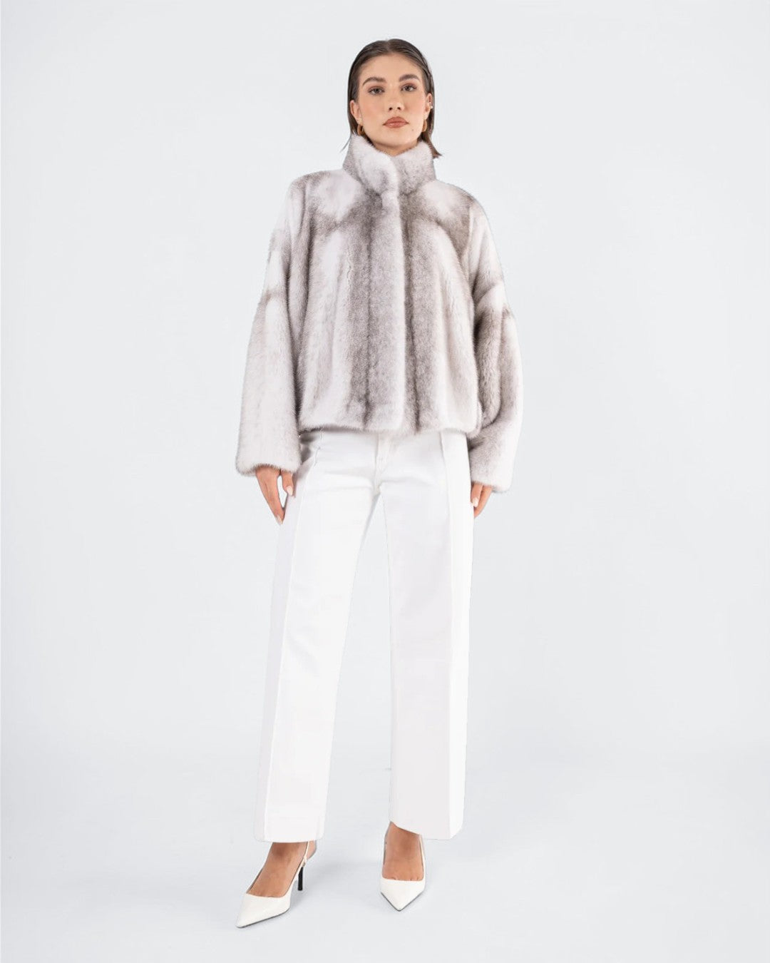Marble Frost Fox Fur Jacket