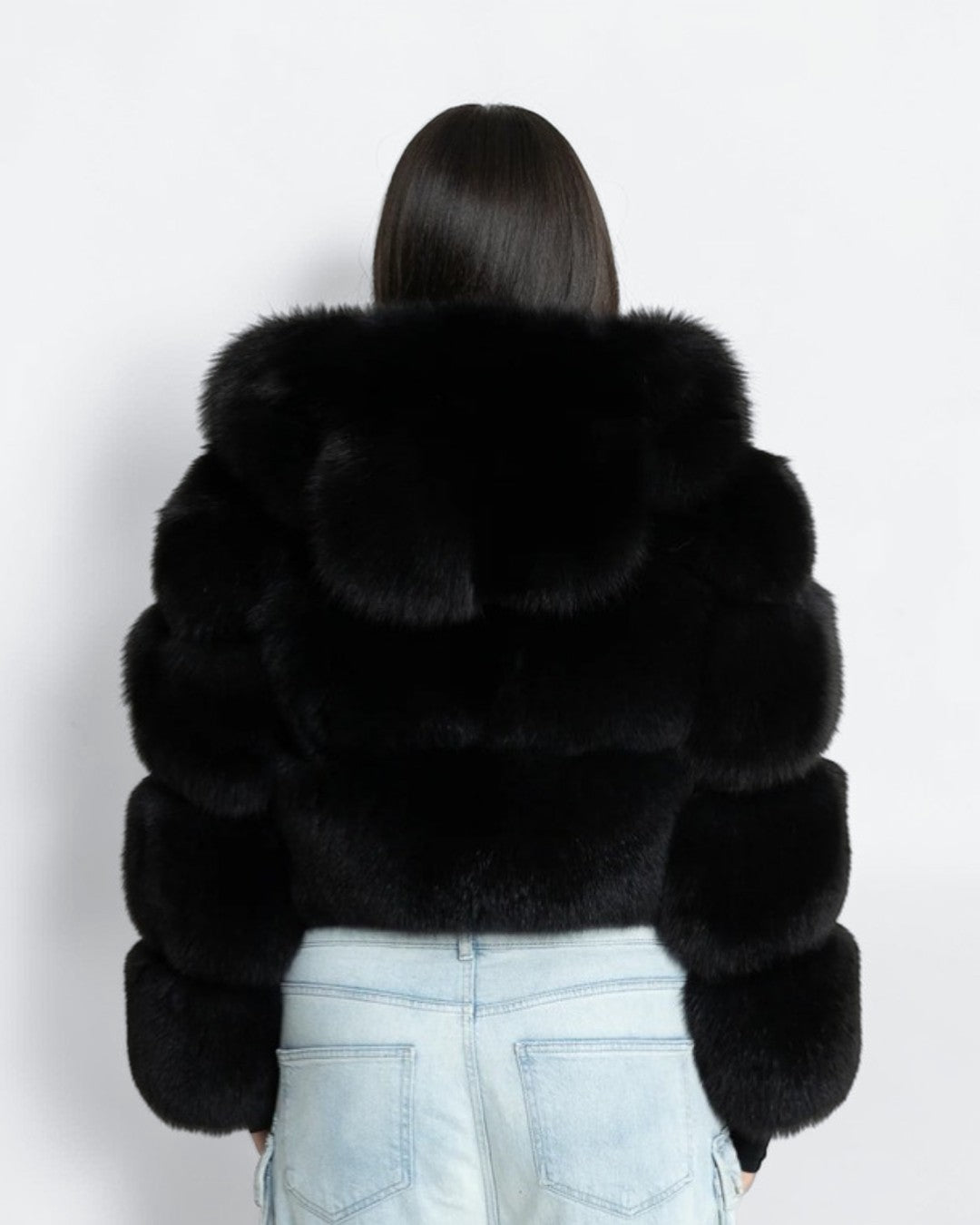 Hooded Bolero Fox Fur Jacket
