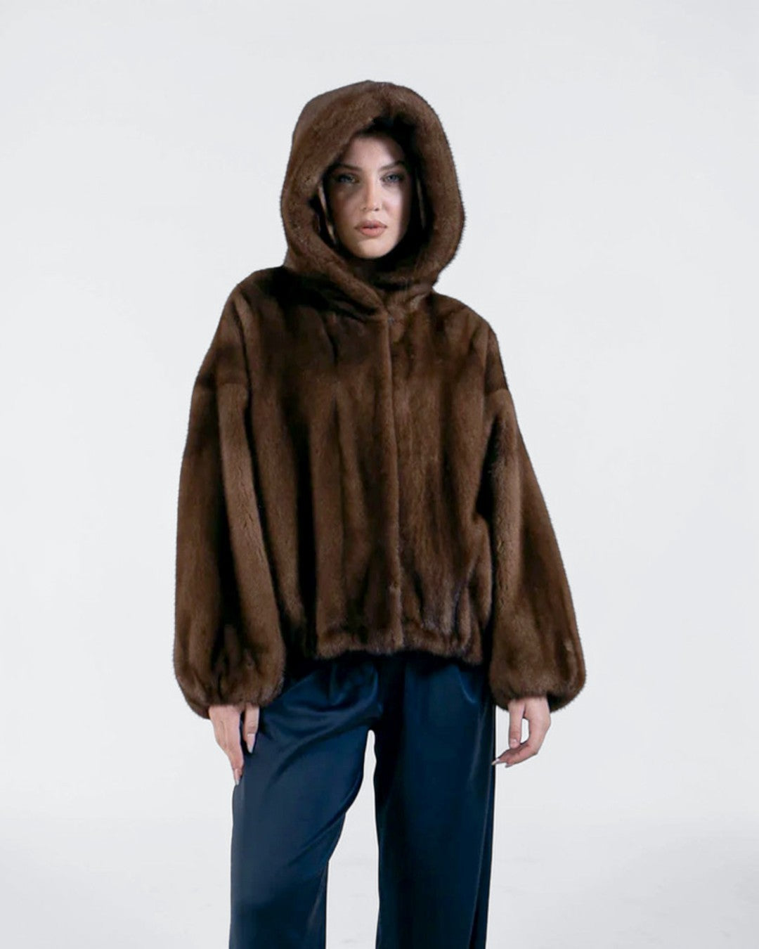 Hooded Mink Fur Jacket