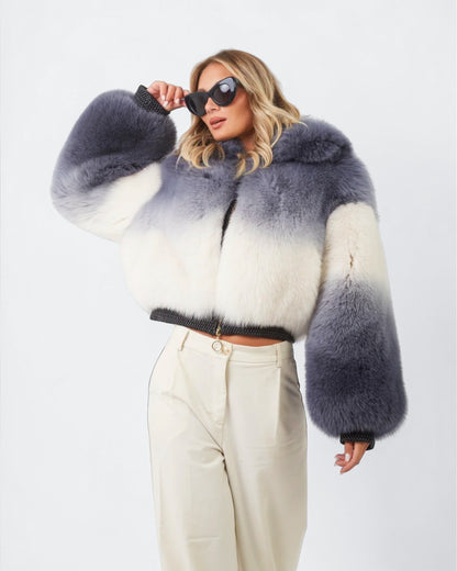 Ombré Fox Fur Jacket