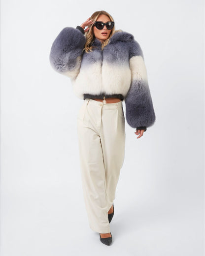 Ombré Fox Fur Jacket