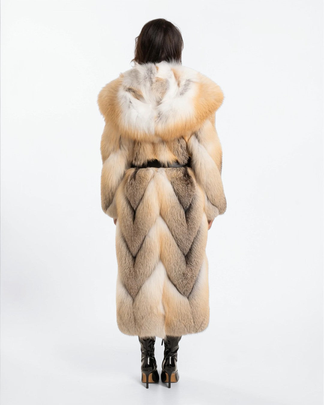 Honey Fox Fur Long Coat