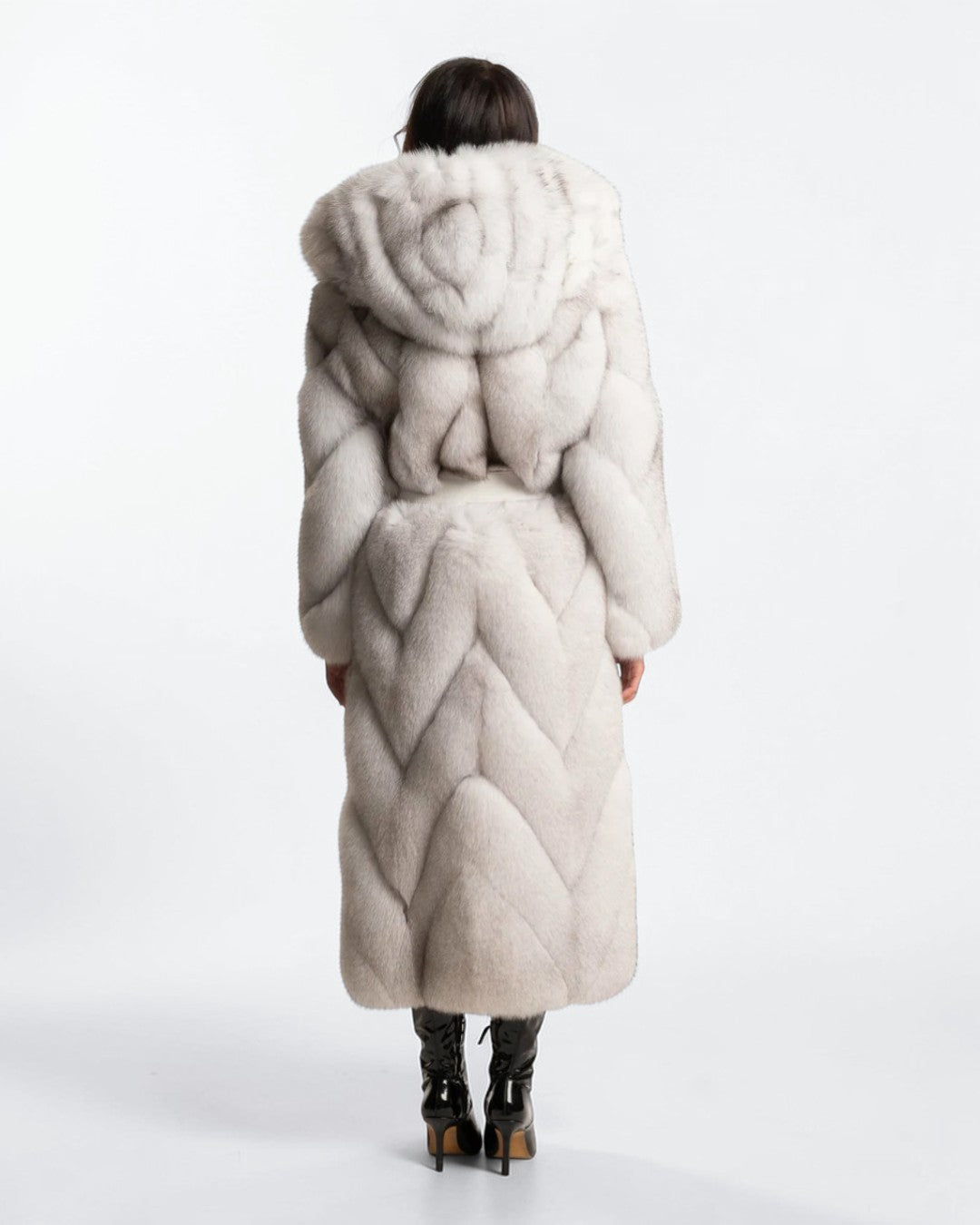 White Fox Fur Long Coat
