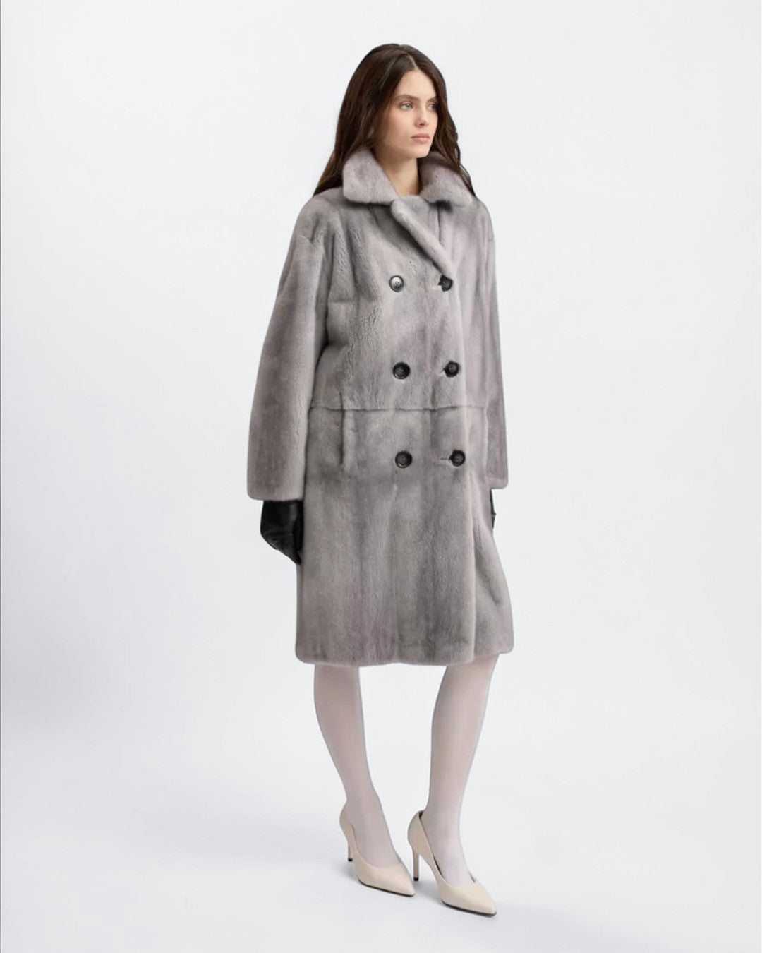 Slate Fox Fur Coat