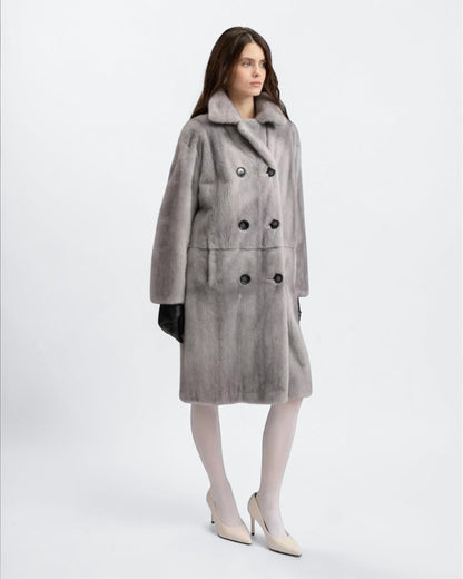 Slate Fox Fur Coat