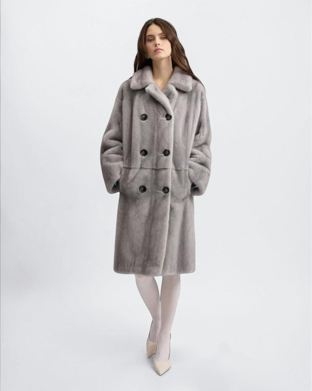 Slate Fox Fur Coat
