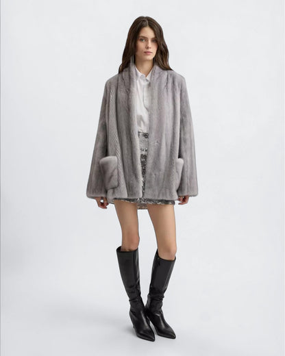Grey Fox Fur Cardigan