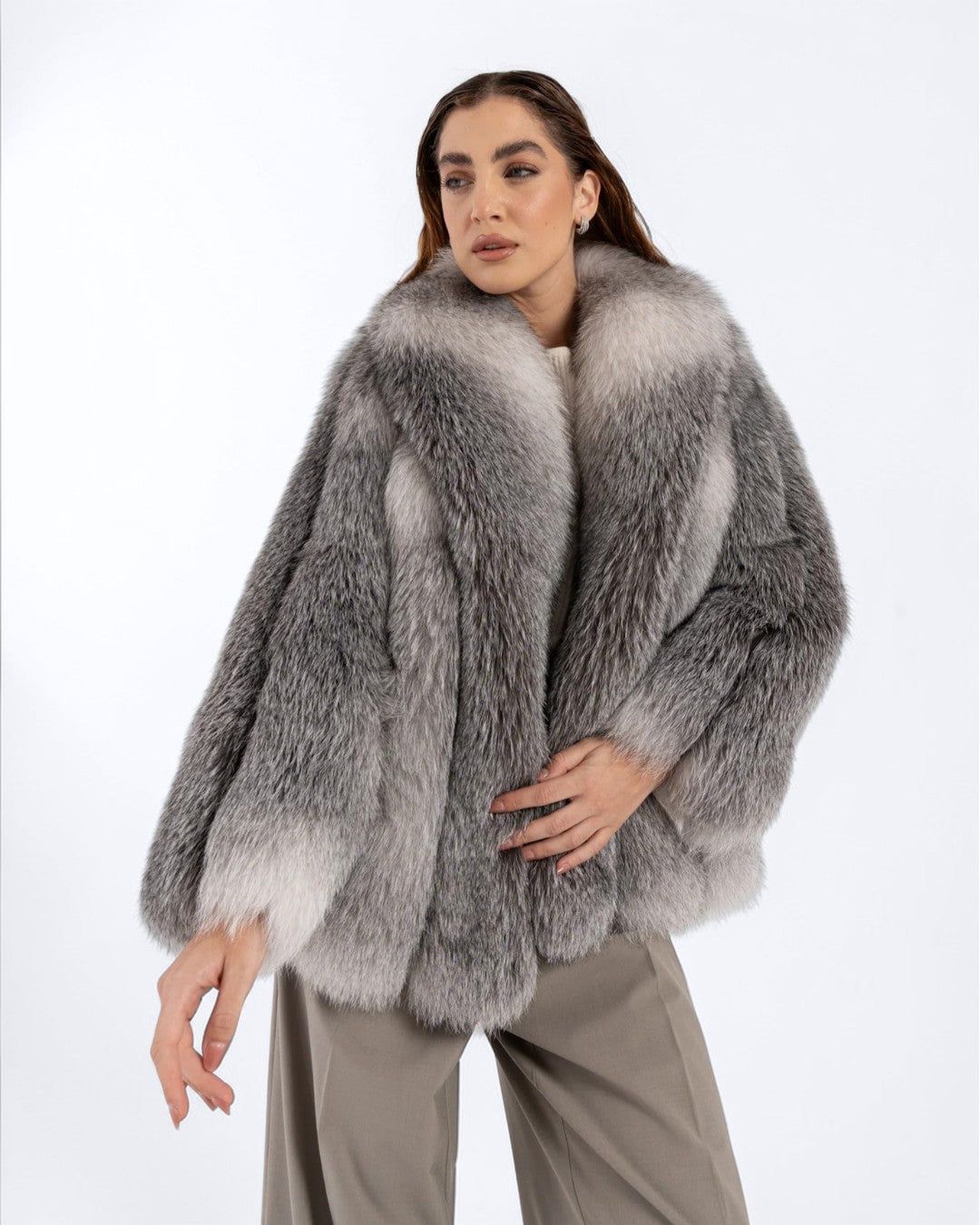 Shadow Fox Fur Coat