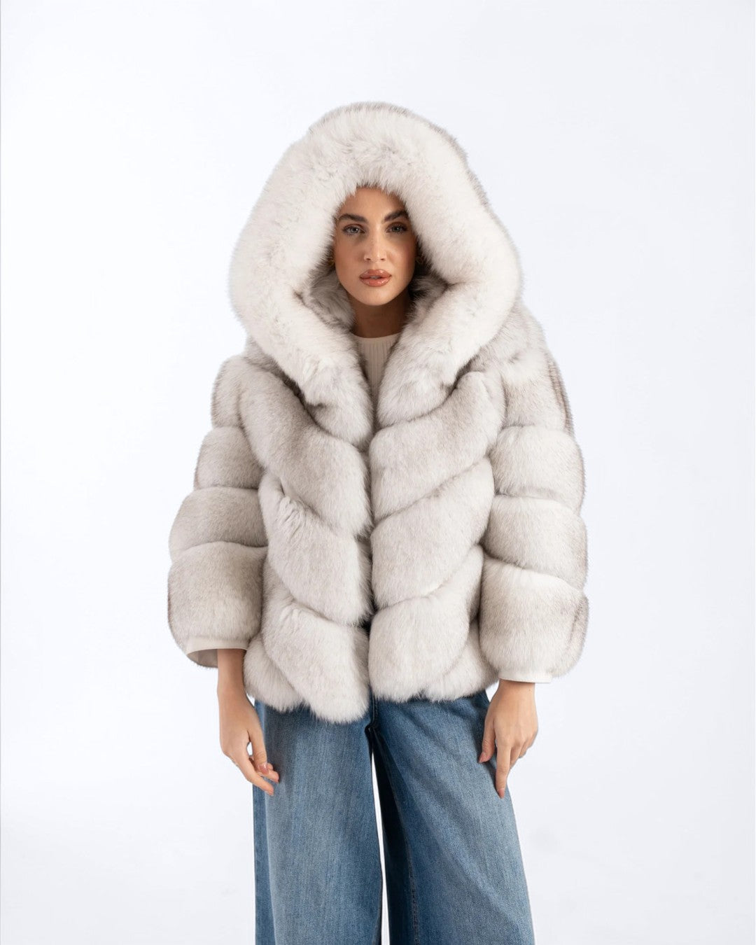 Halo Fox Fur Hooded Coat