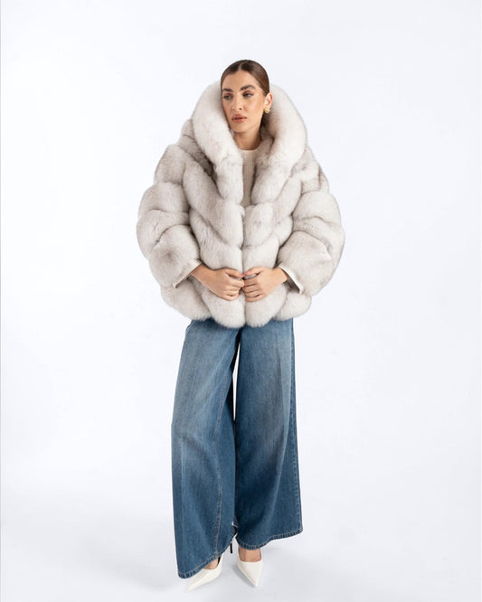 Halo Fox Fur Hooded Coat