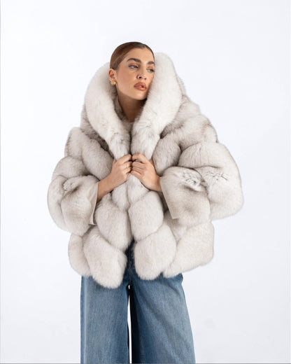Halo Fox Fur Hooded Coat