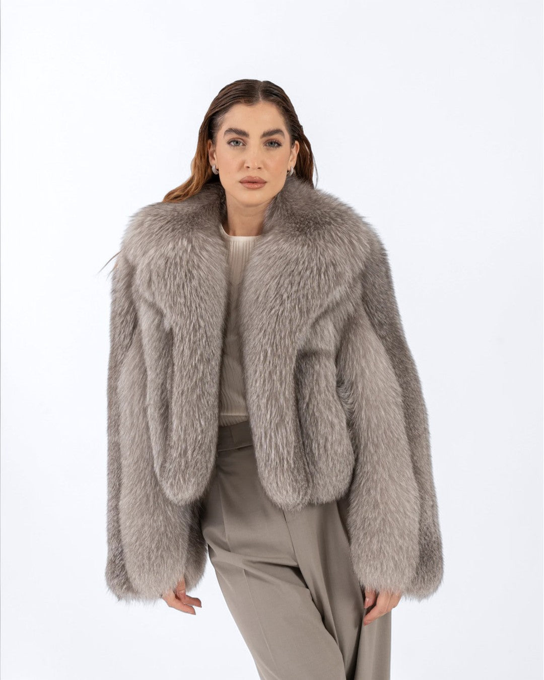 Dove Fox Fur Jacket