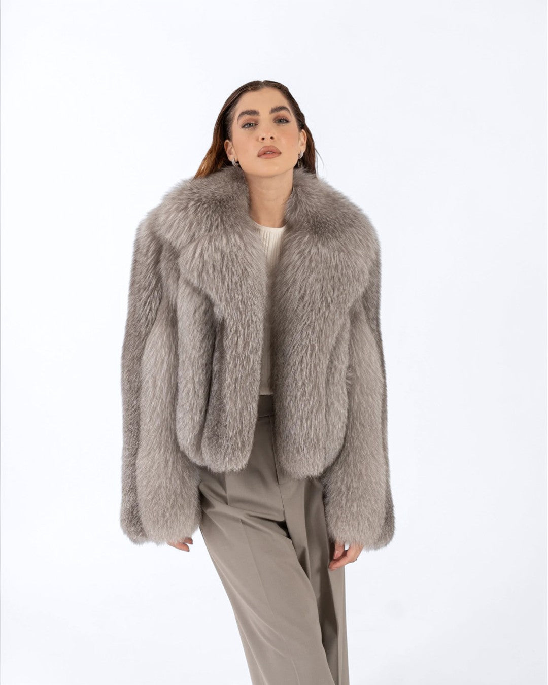 Dove Fox Fur Jacket