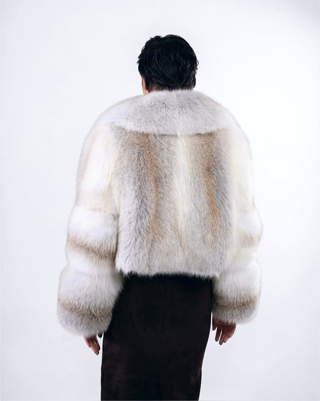 Shawl Collared Arctic Fox Fur Jacket