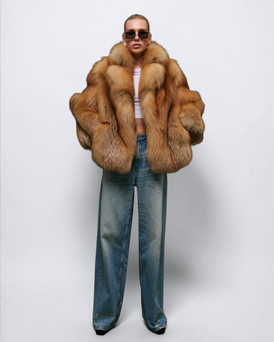 Honey Dew Fox Fur Coat