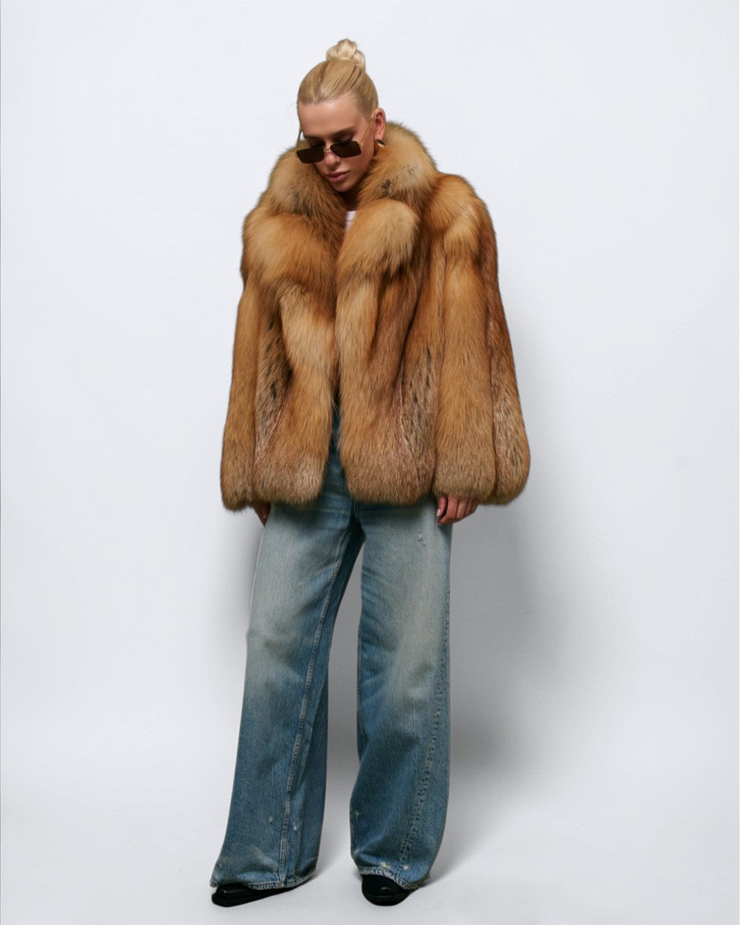 Honey Dew Fox Fur Coat