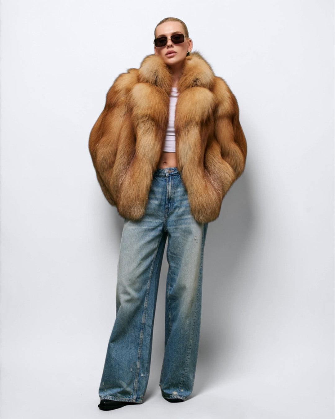 Honey Dew Fox Fur Coat