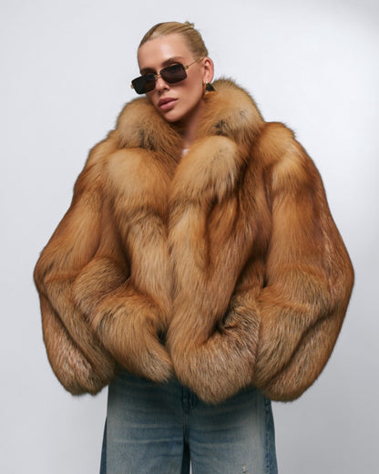 Honey Dew Fox Fur Coat