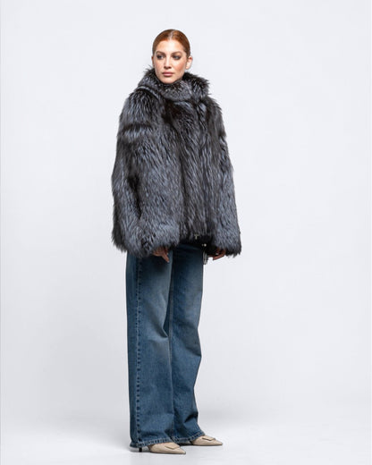 Silver Grace Fox Fur Coat