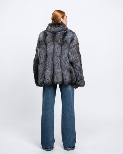 Silver Grace Fox Fur Coat