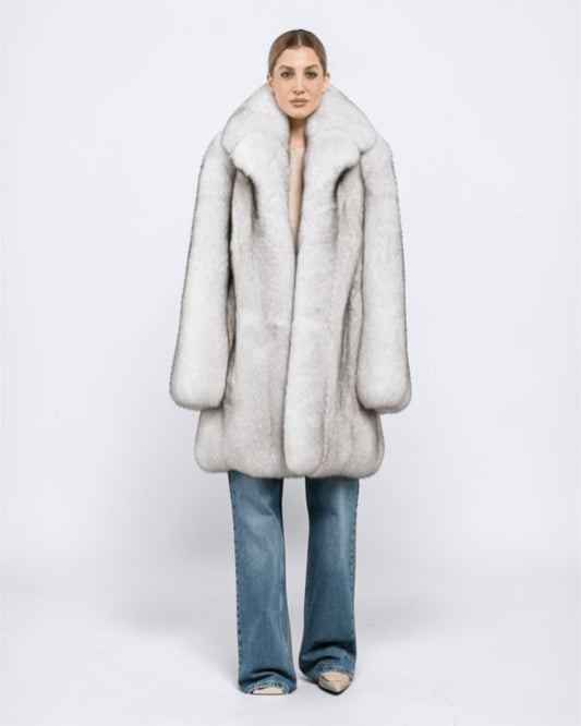 Natural Blue Fox Fur Coat