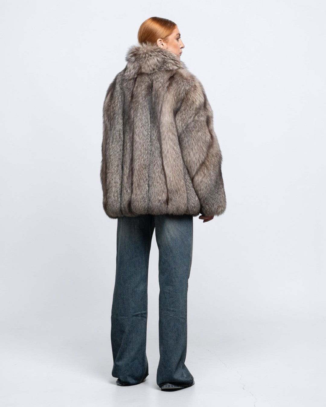 Gray Fox Fur Coat