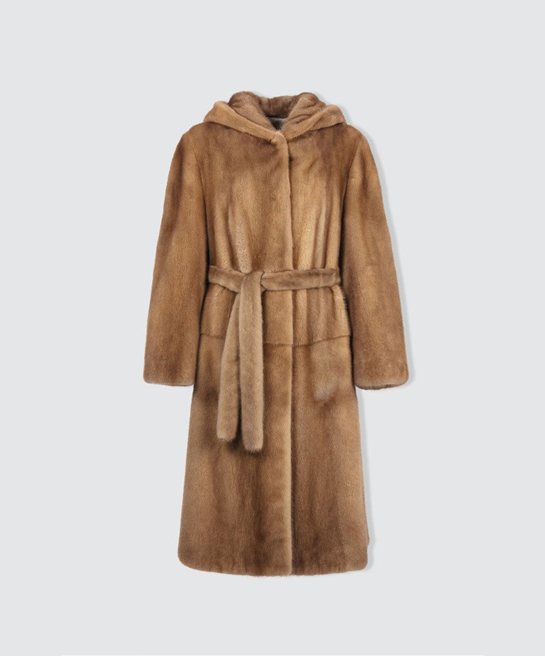 Women's Pastel Mink Hooded Coat