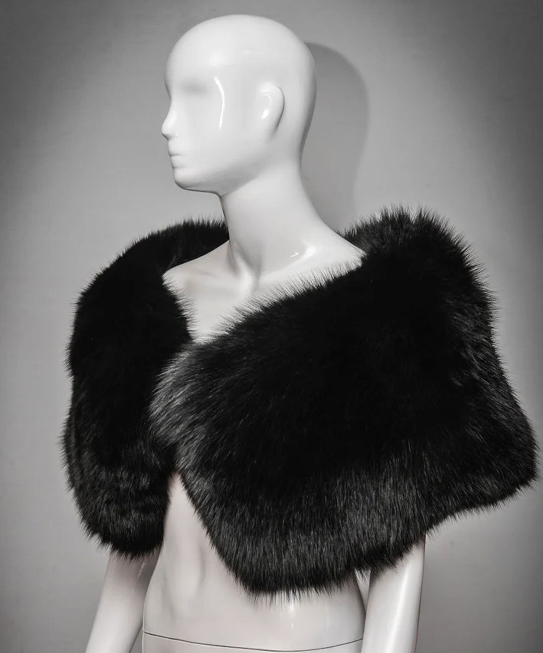 Puritanischer Schulterschal für Damen, tiefschwarz