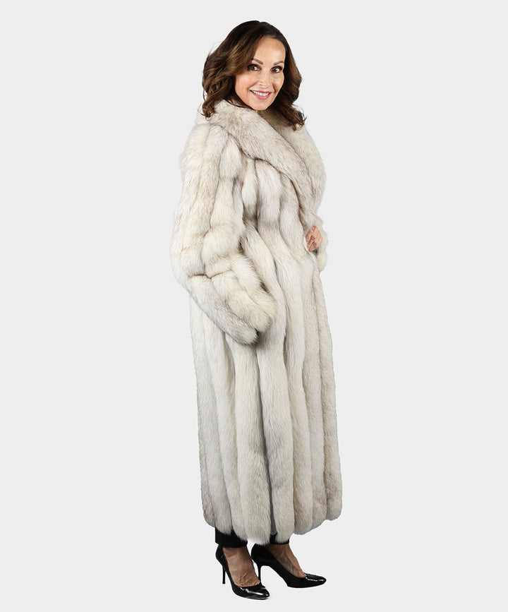 Women's Natural Blue Fox Fur Coat