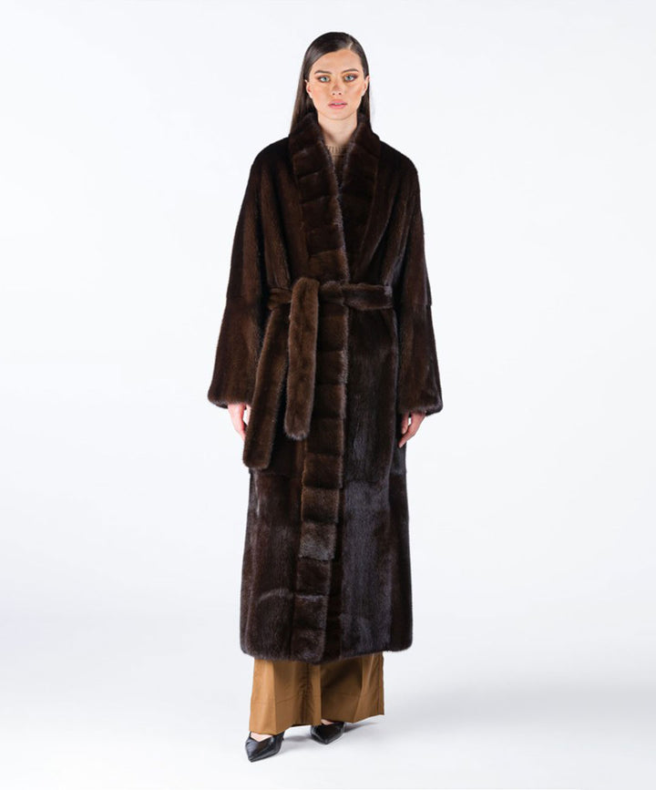 Women's Maxi Mahogany Mink Coat